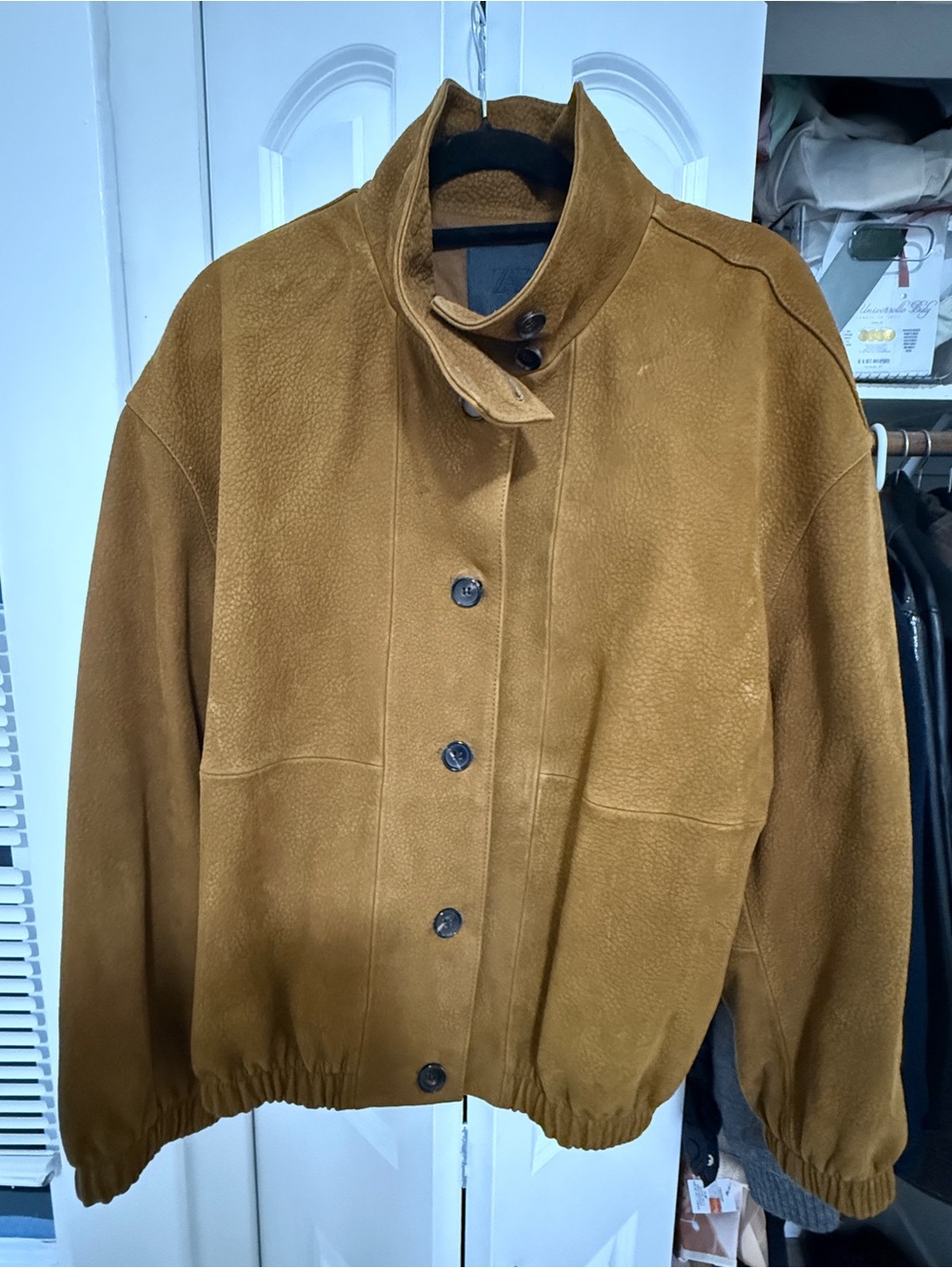 Zara Tan Suede Button-Front Women's Jacket